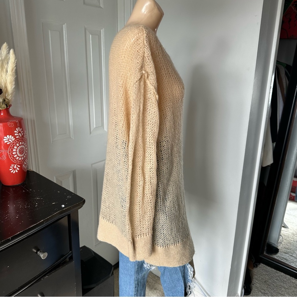 FREE PEOPLE MOHAIR BLEND TRANSPARENT TUNIC SWEATER - Picture 9 of 12